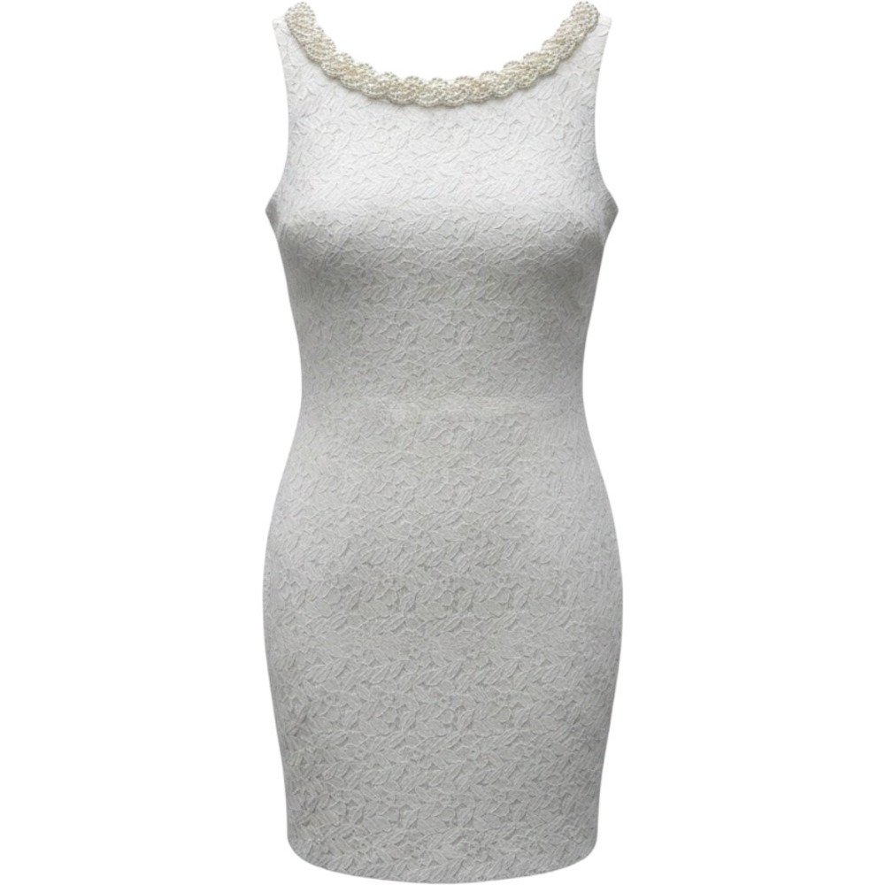 Studio One New York‎ Ivory Lace Sheath Dress Pearl Neckline Sleeveless Sz 14 NWT